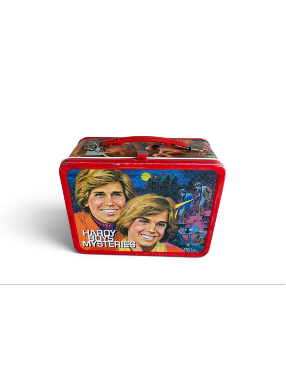 Vintage 1977 Hardy Boys Mysteries Metal Lunch Box with Matching Thermos
